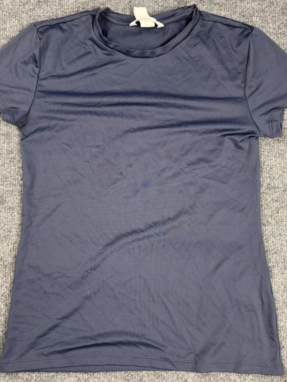 H&M Womens Shirt Size M Blue Short Sleeve Athletic Stretch Polyamide Top 16x24